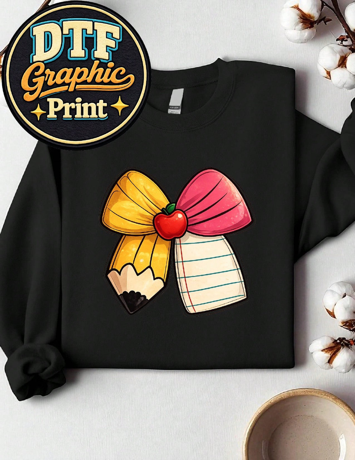 Pencil Teacher Bow Sweatshirt