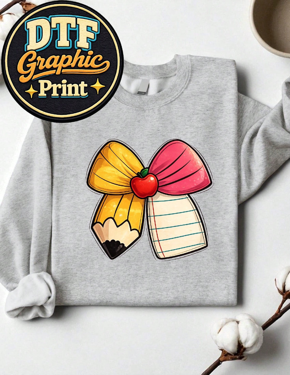 Pencil Teacher Bow Sweatshirt