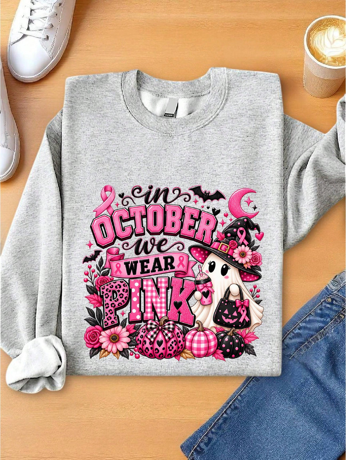 In October We Wear Pink Sweatshirt