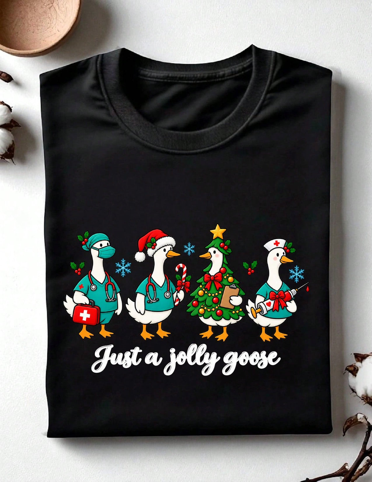 Christmas Goose Nurse T-Shirt