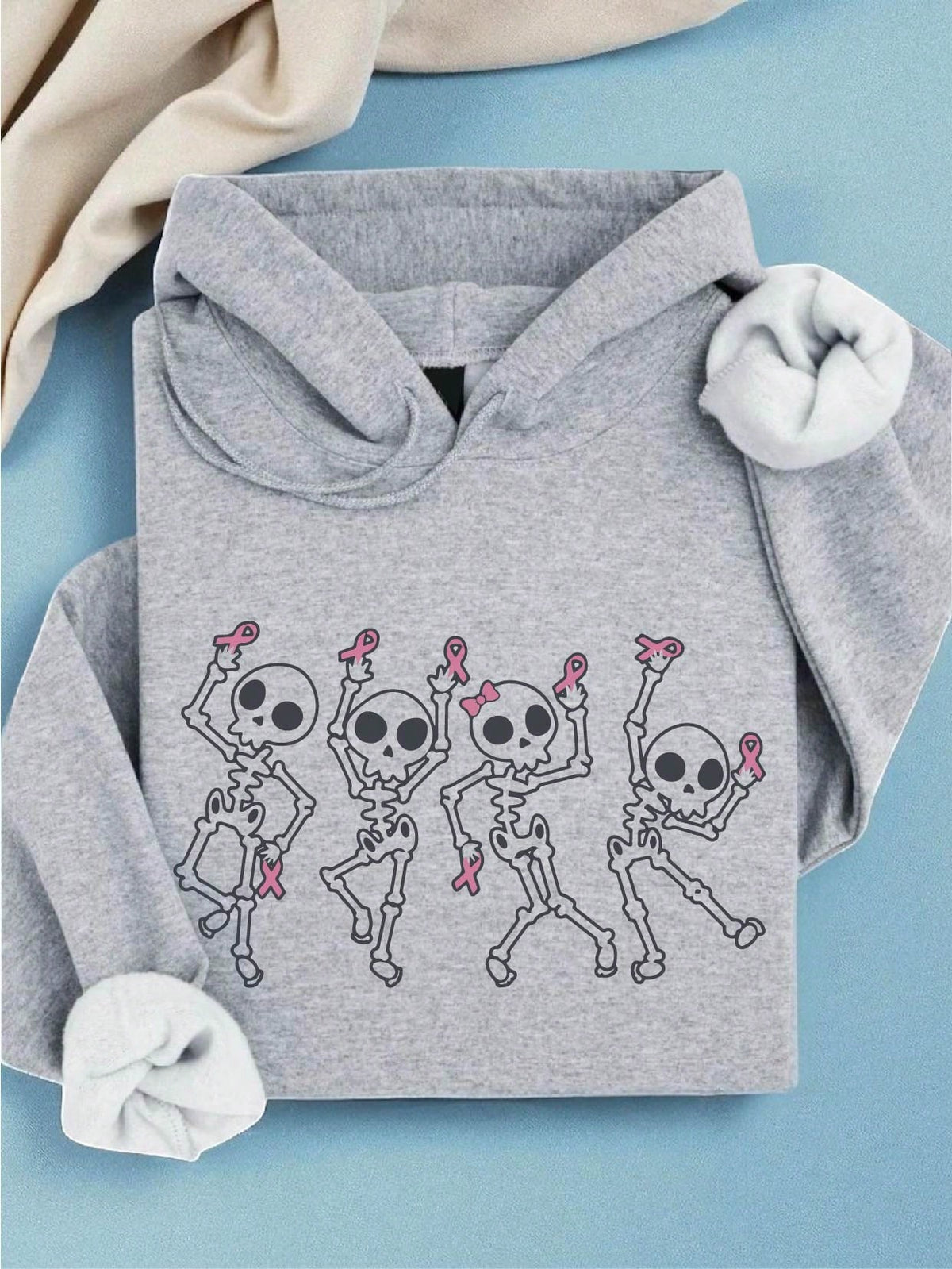 Dancing Skeletons Breast Cancer Hoodie