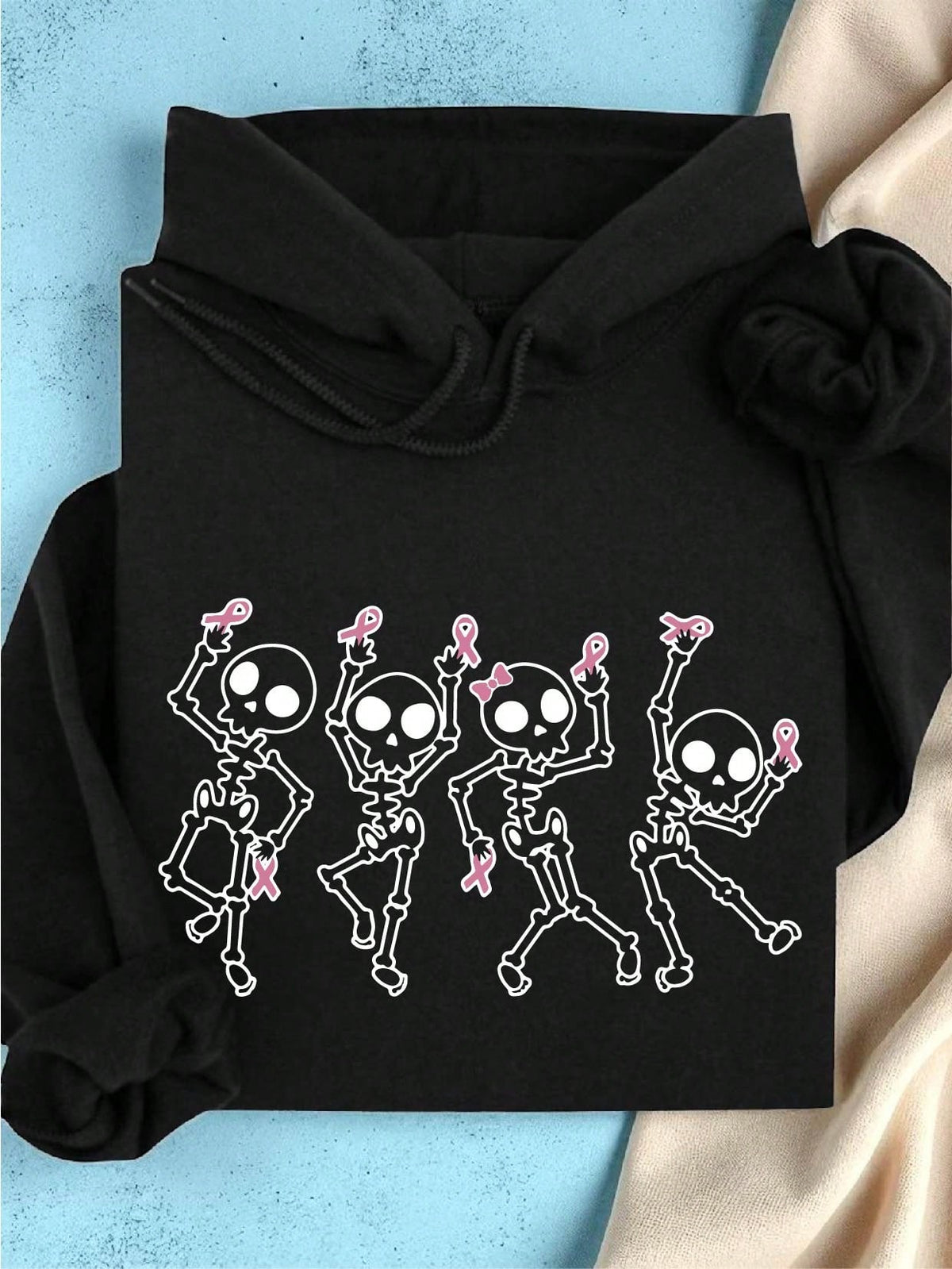 Dancing Skeletons Breast Cancer Hoodie