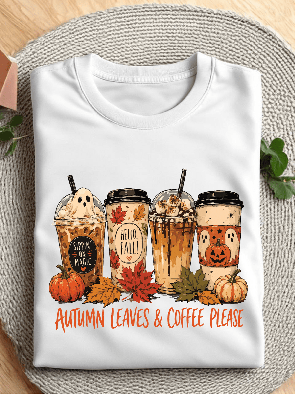Autumn Leaves & Coffee Please T-Shirt