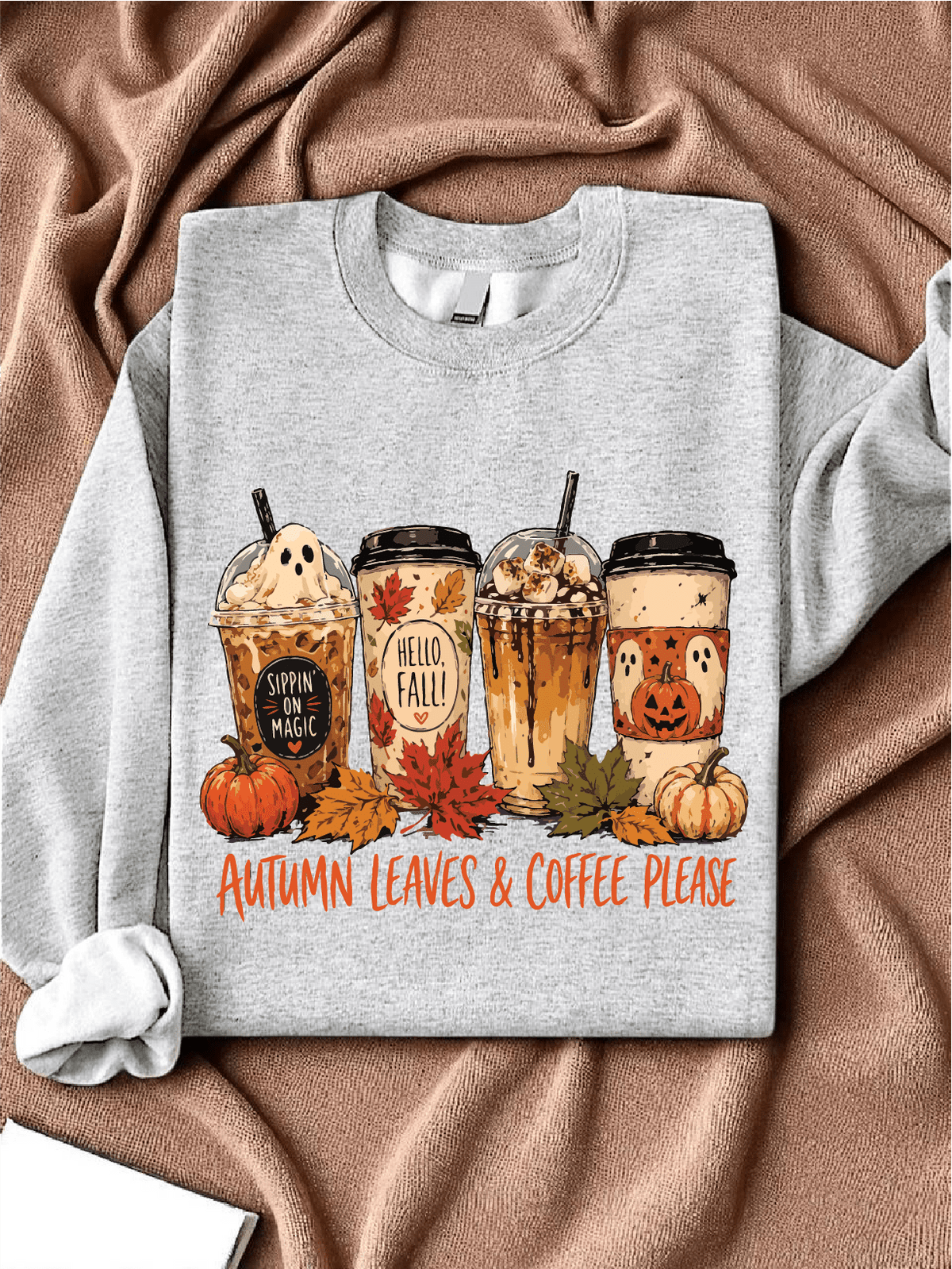 Autumn Leaves & Coffee Please Sweatshirt