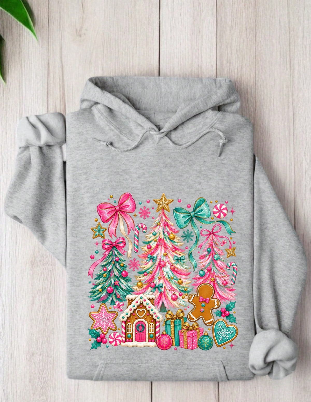 Preppy Pink Christmas Hoodie