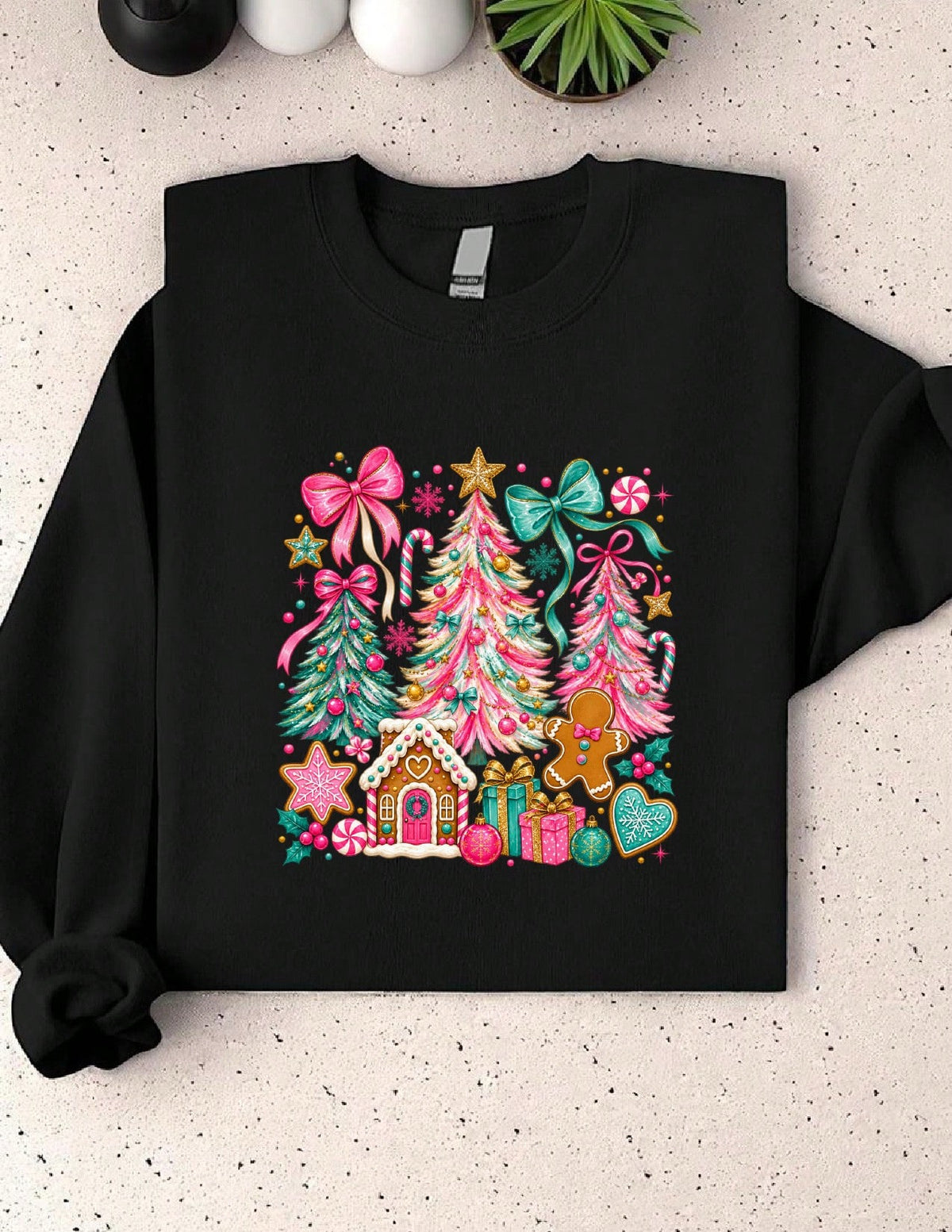Preppy Pink Christmas Sweatshirt