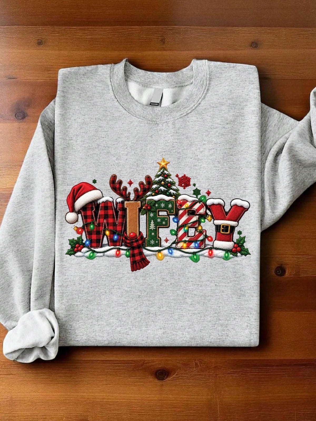 1 PC Wifey Hubby Christmas Sweatshirt