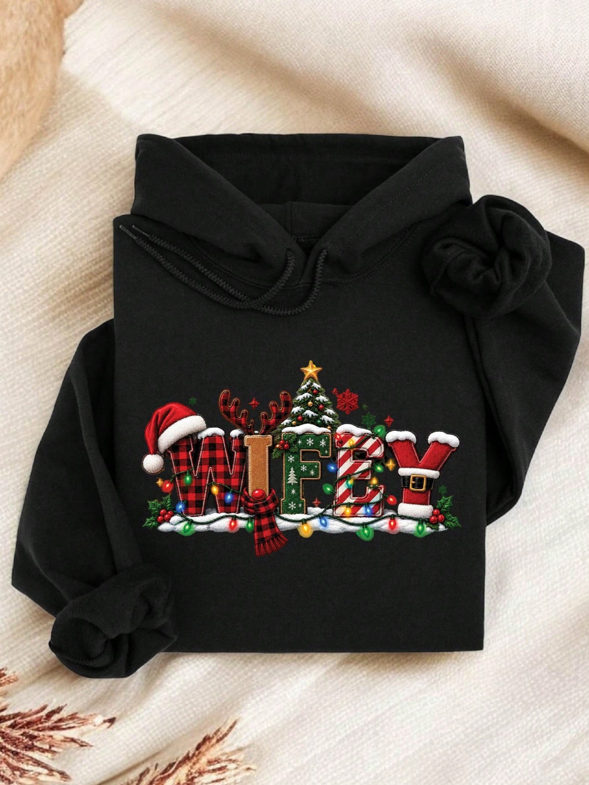 1 PC Wifey Hubby Christmas Hoodie