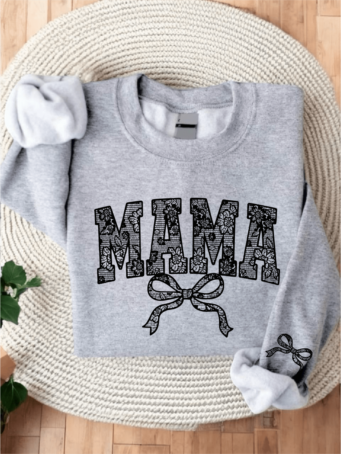 Coquette Mama Sleeve Printed Sweatshirt