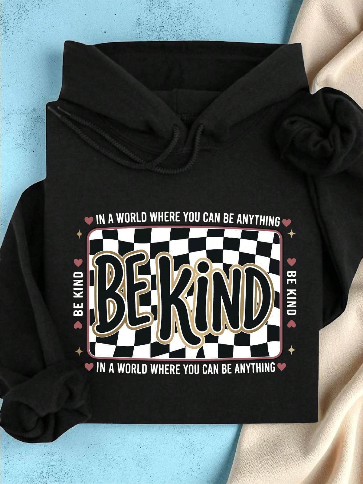 Checkered Be Kind Hoodie