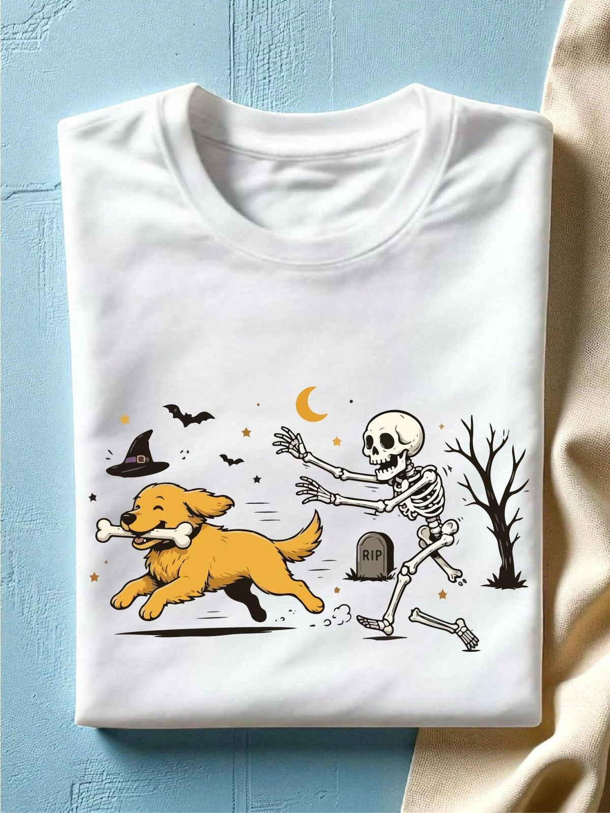 Dog And Skeleton T-Shirt