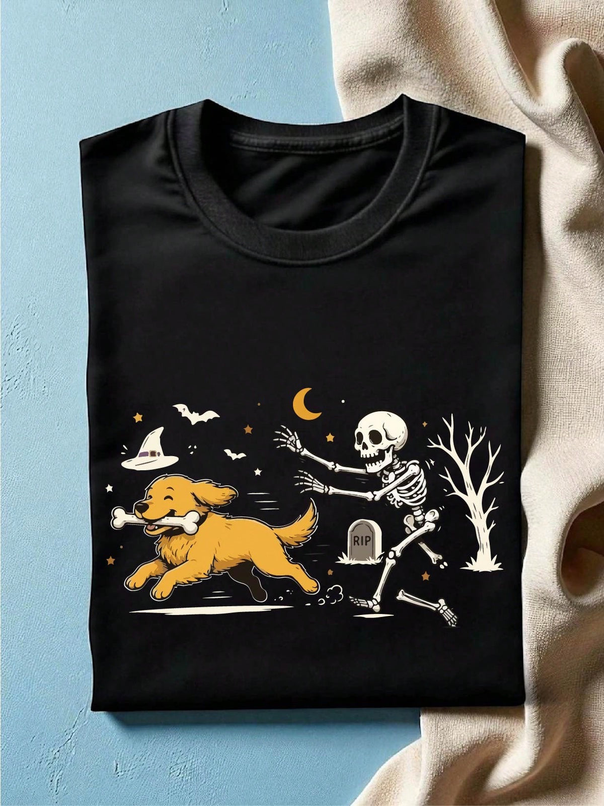 Dog And Skeleton T-Shirt