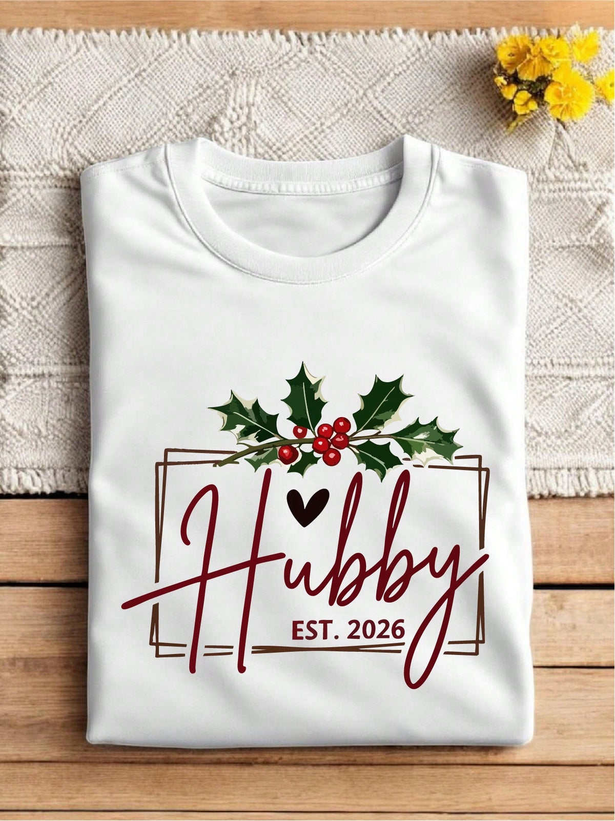 1PC Christmas Hubby & Wifey 2026 T-Shirt