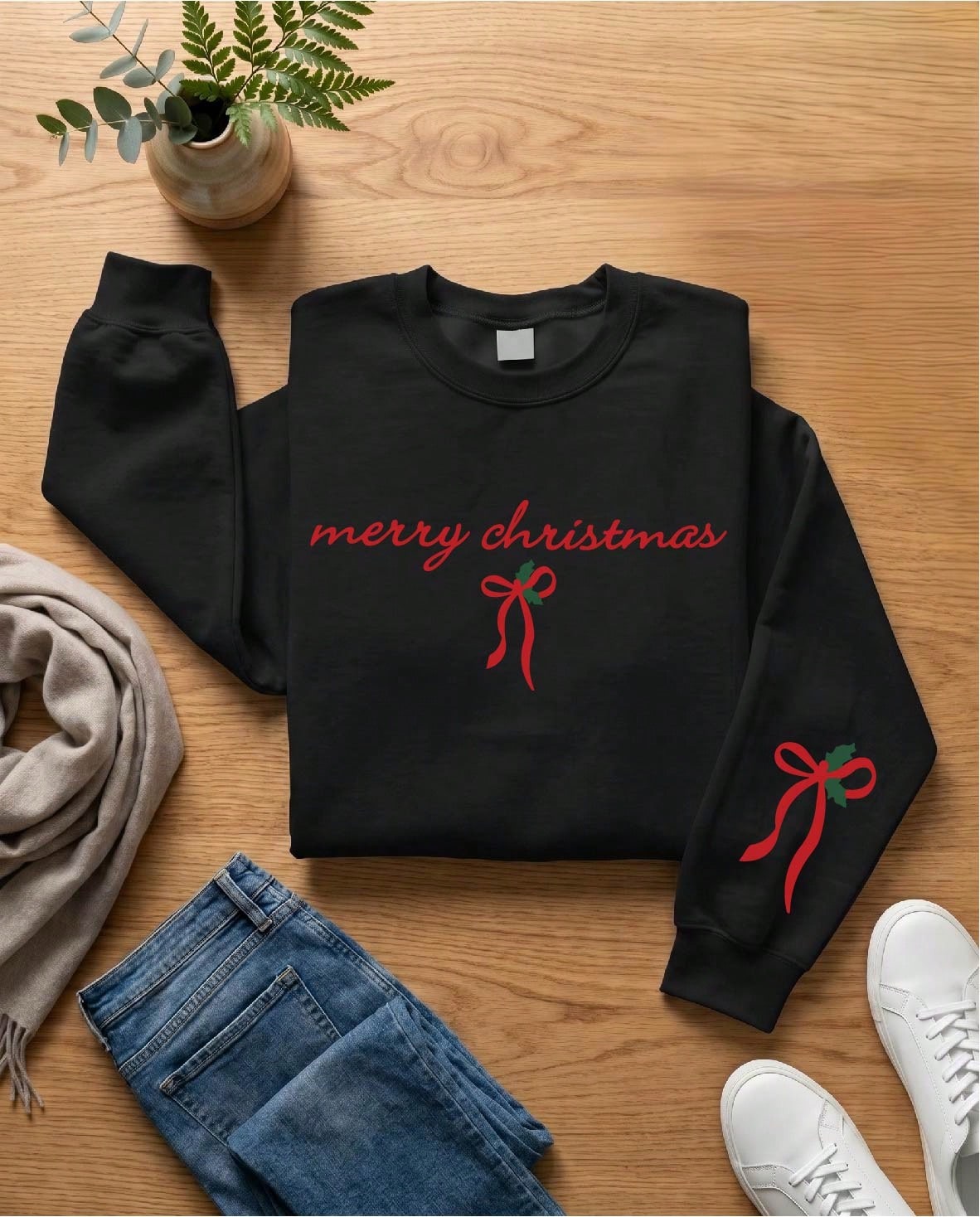 Merry Christmas Bow Sweatshirt