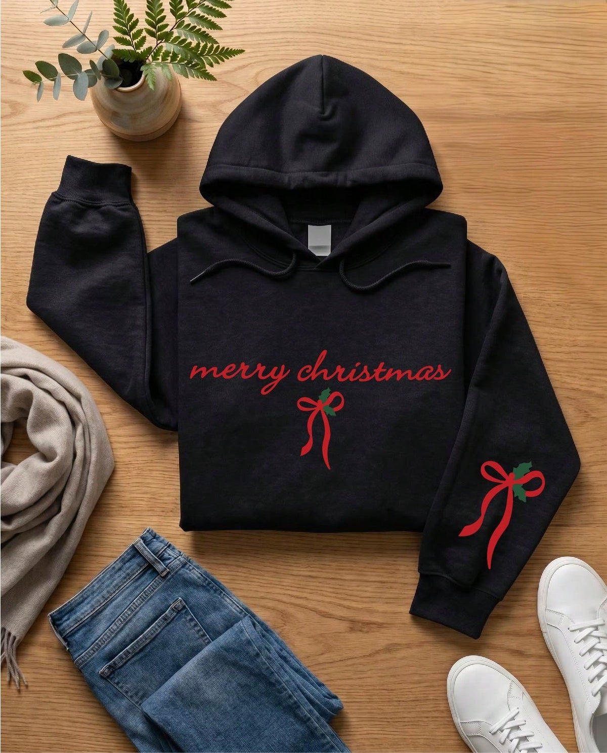Merry Christmas Bow Hoodie