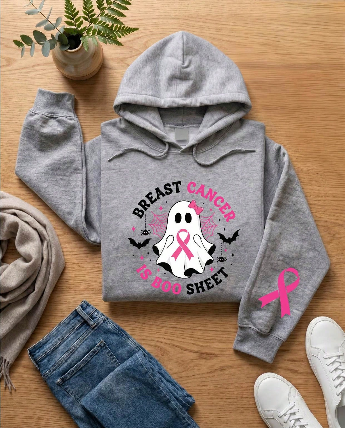 Breast Cancer Awareness Ghost Hoodie