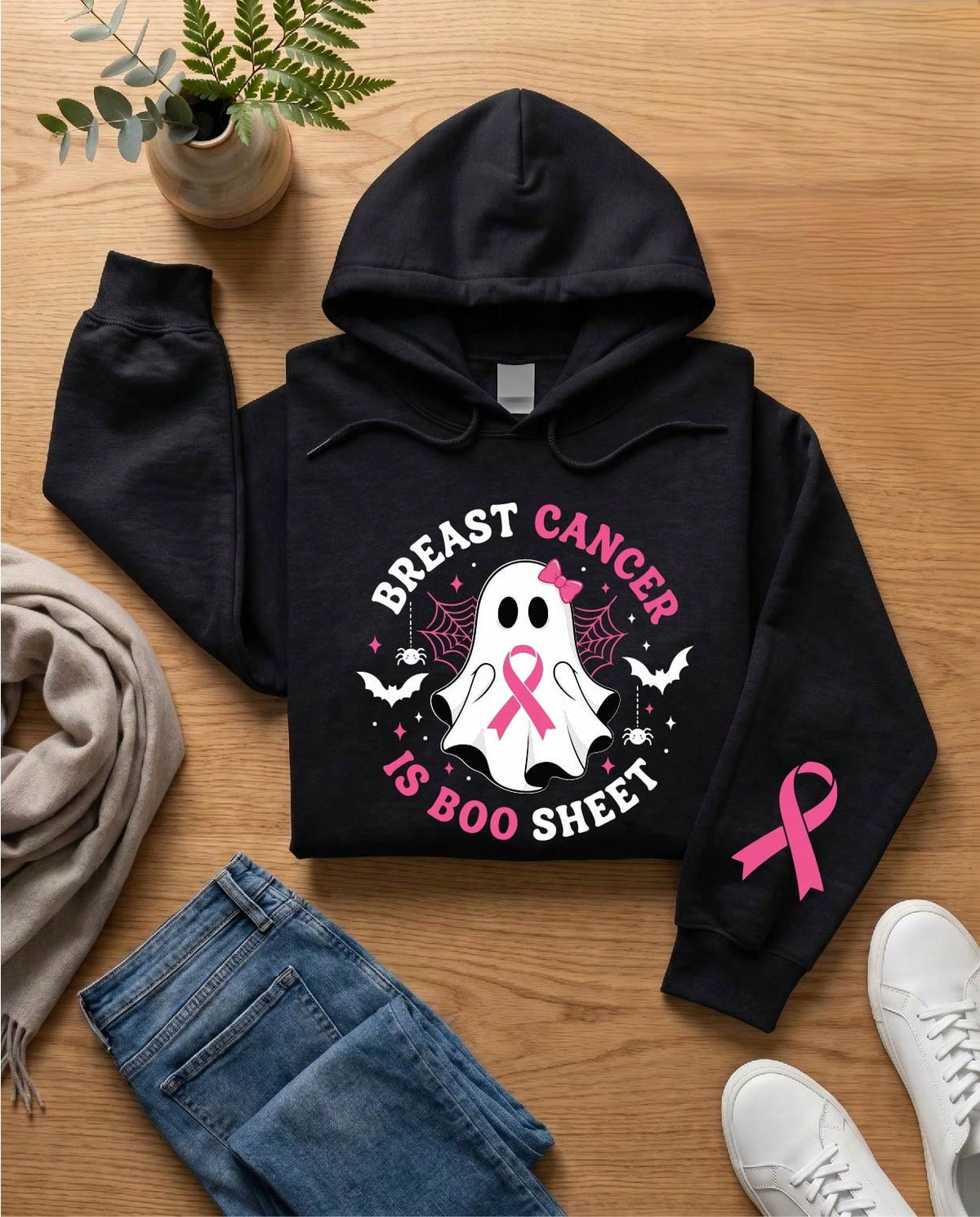 Breast Cancer Awareness Ghost Hoodie