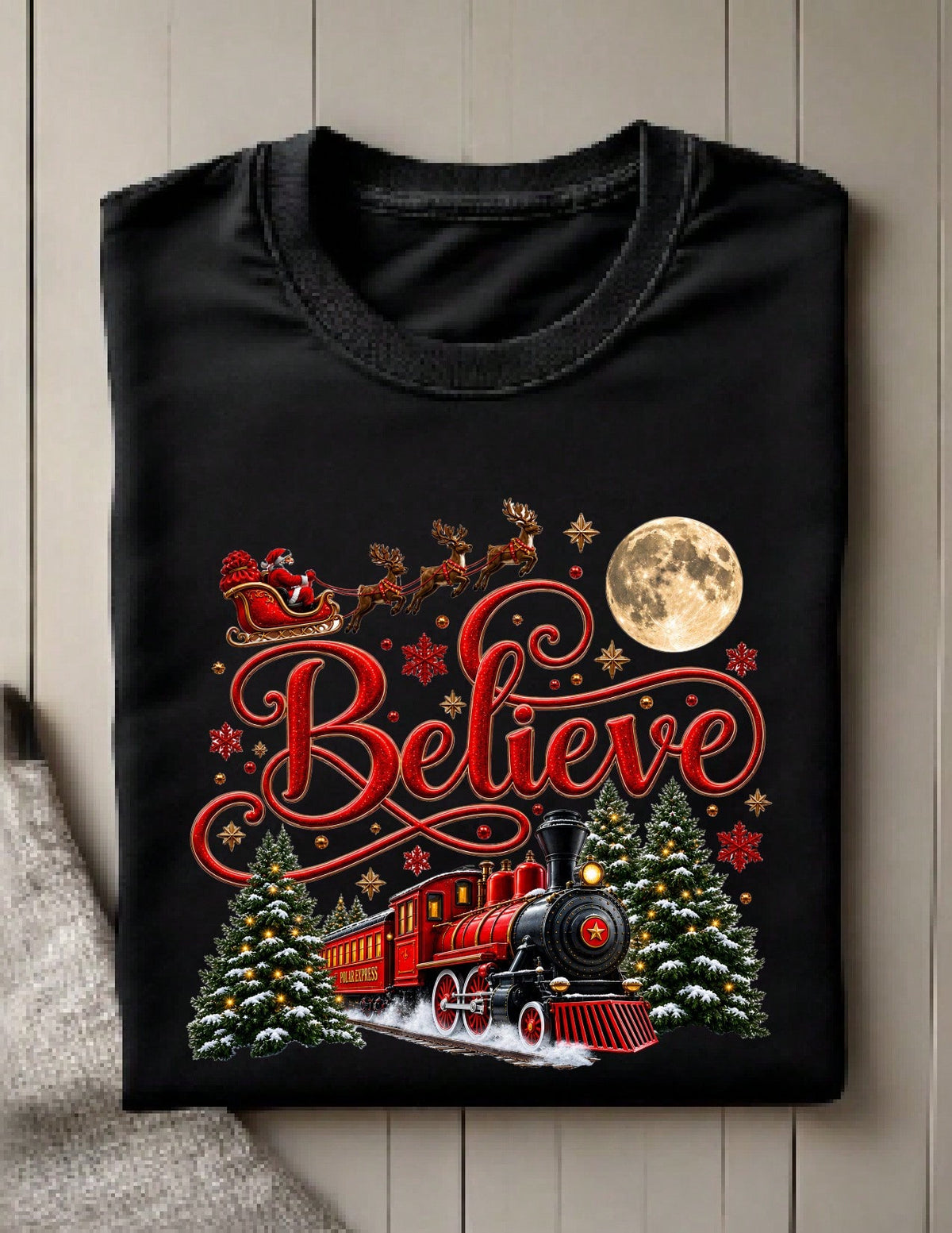 Christmas Tractor (DTF Graphic Print) T-Shirt