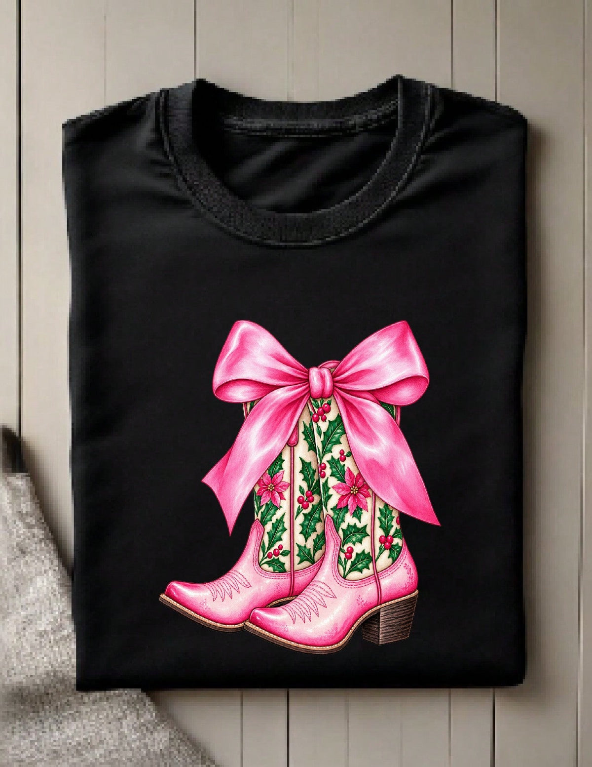 Western Christmas Boots T-Shirt