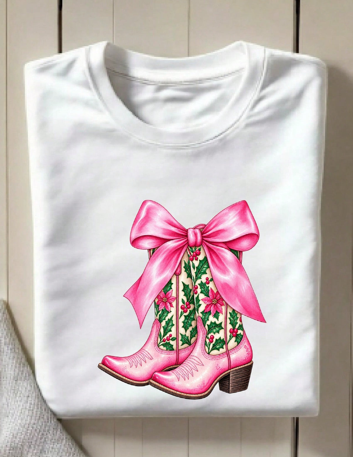 Western Christmas Boots T-Shirt