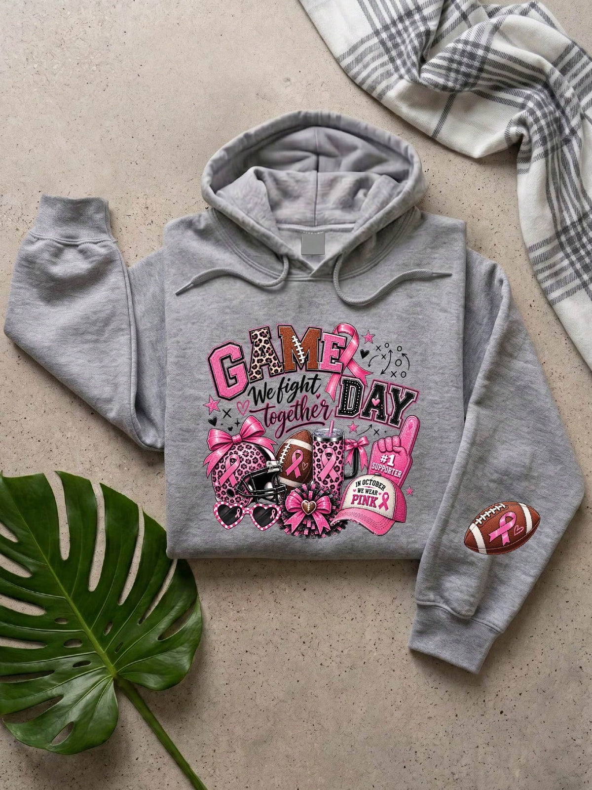 Cancer Awareness Football Hoodie
