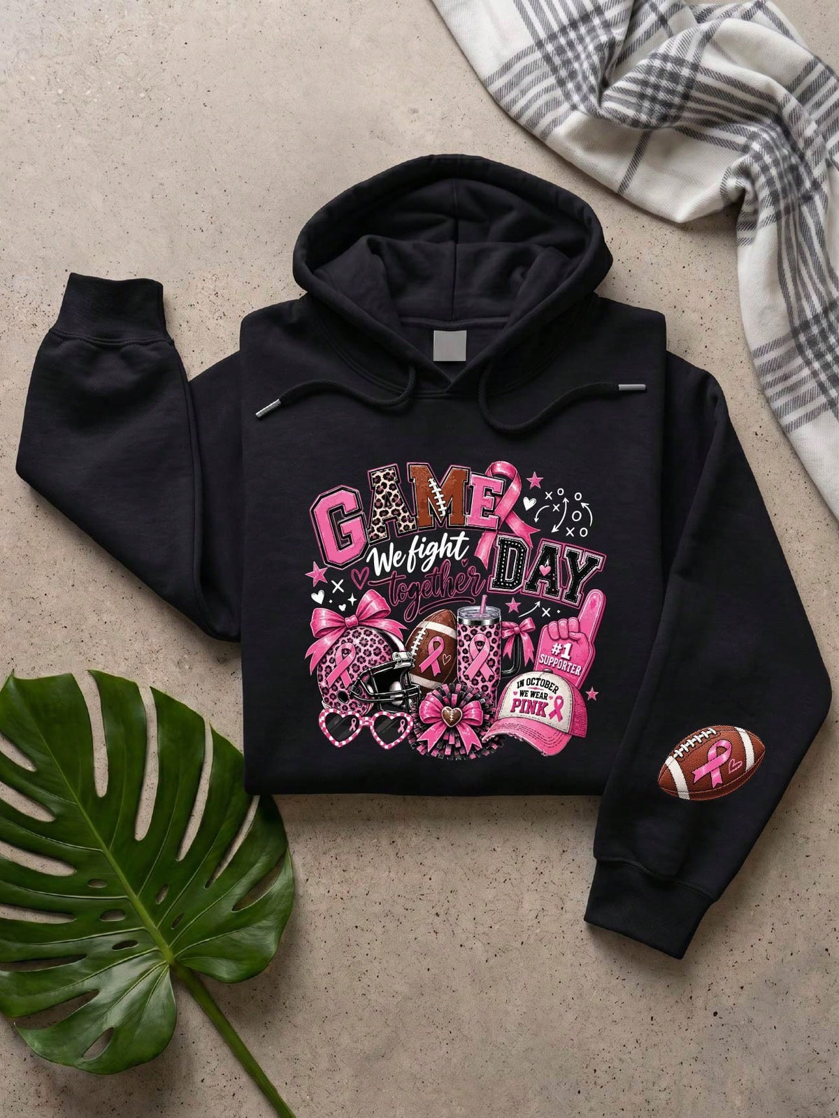 Cancer Awareness Football Hoodie