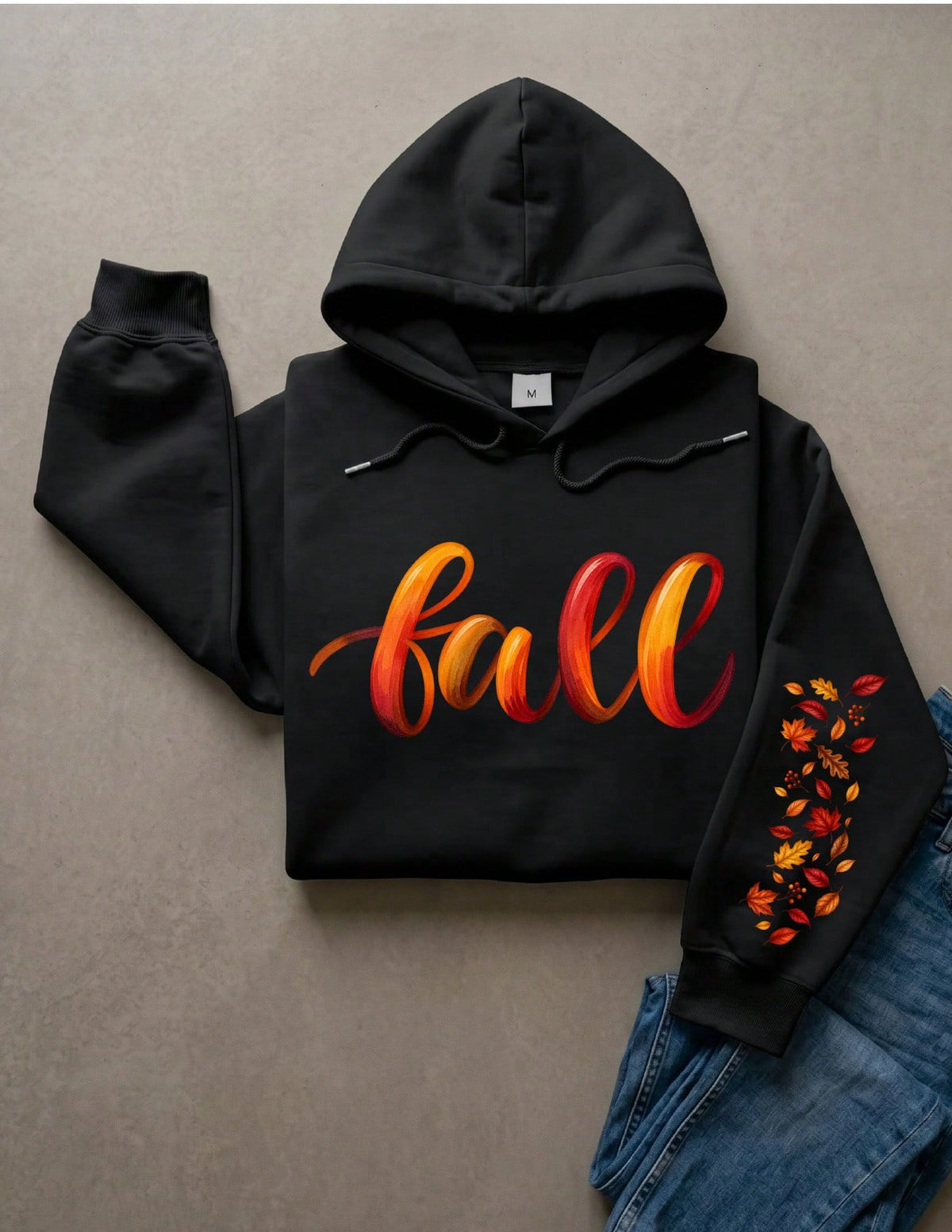 Fall Sleeve Print Hoodie