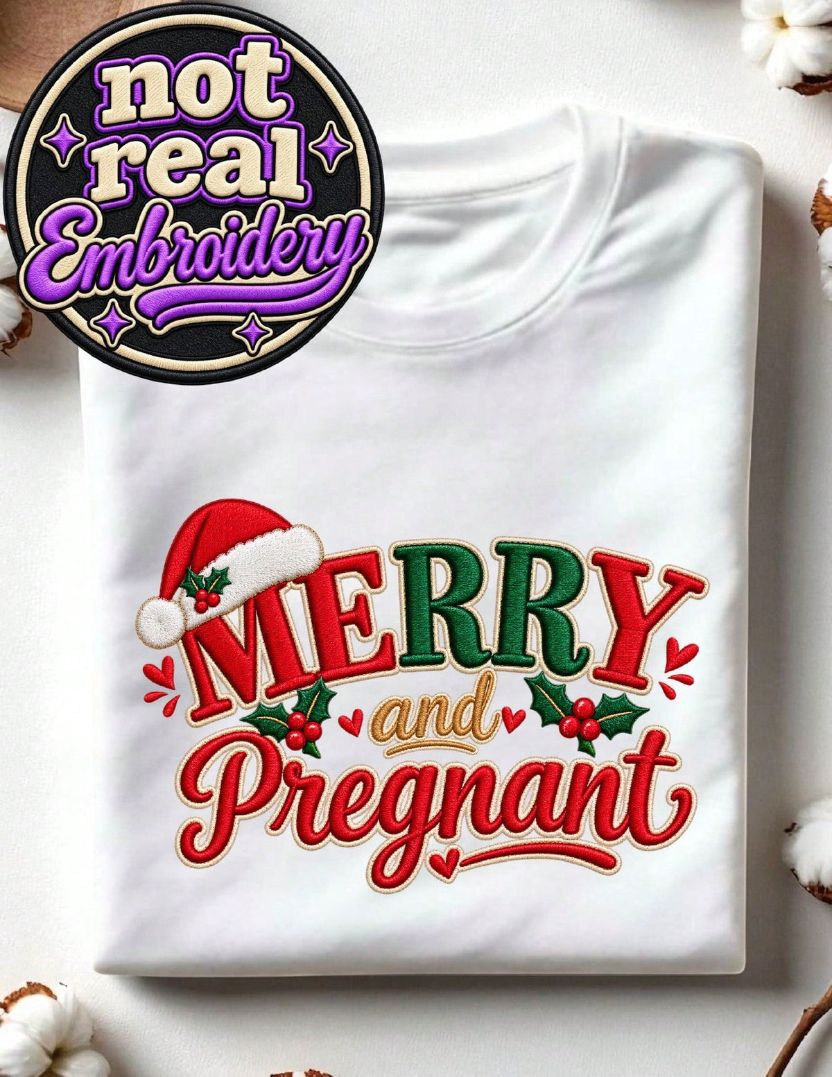 Merry And Pregnant (DTF Graphic Print) T-Shirt