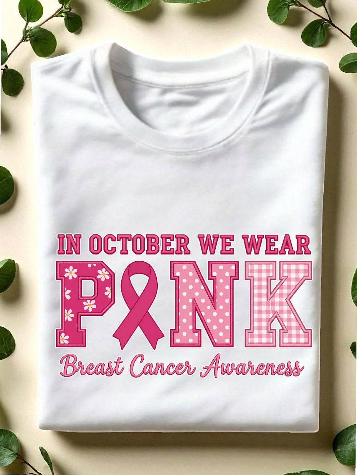 In October We Wear Pink (DTF Graphic Print) T-Shirt