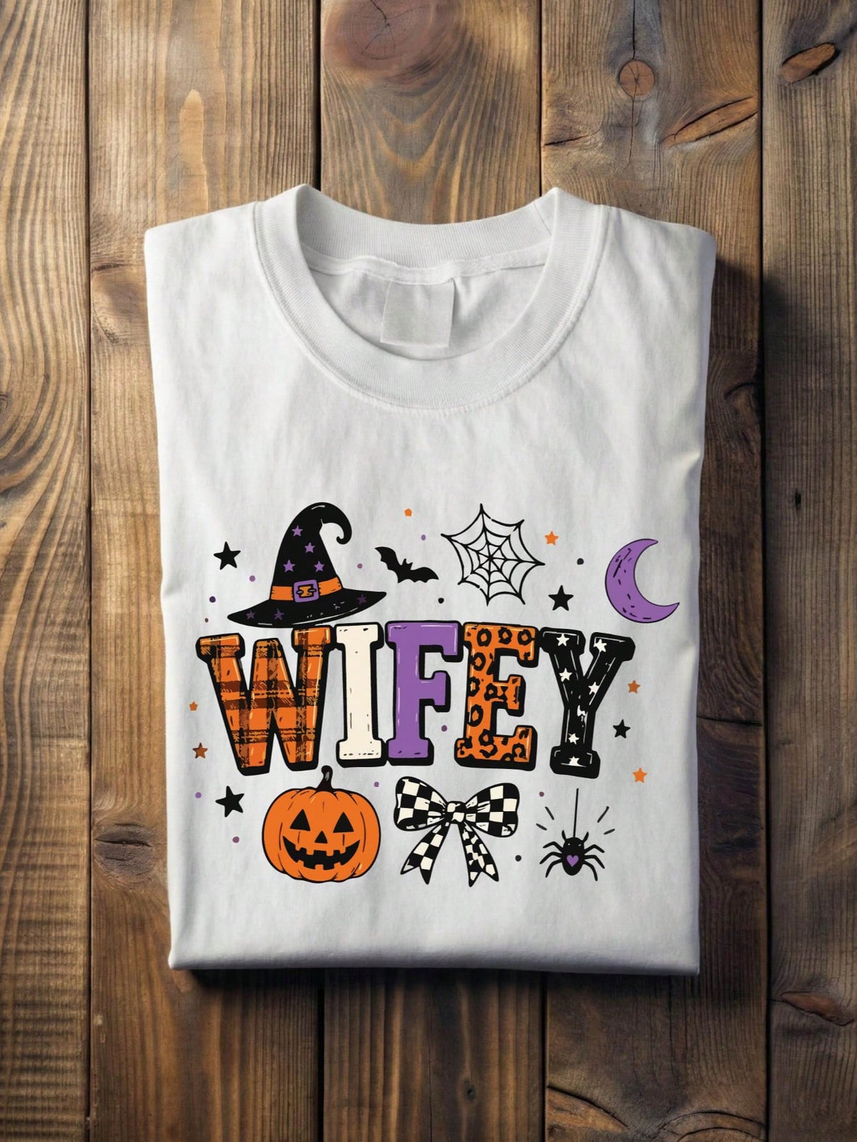 1 PC Wifey Hubby Halloween T-Shirt