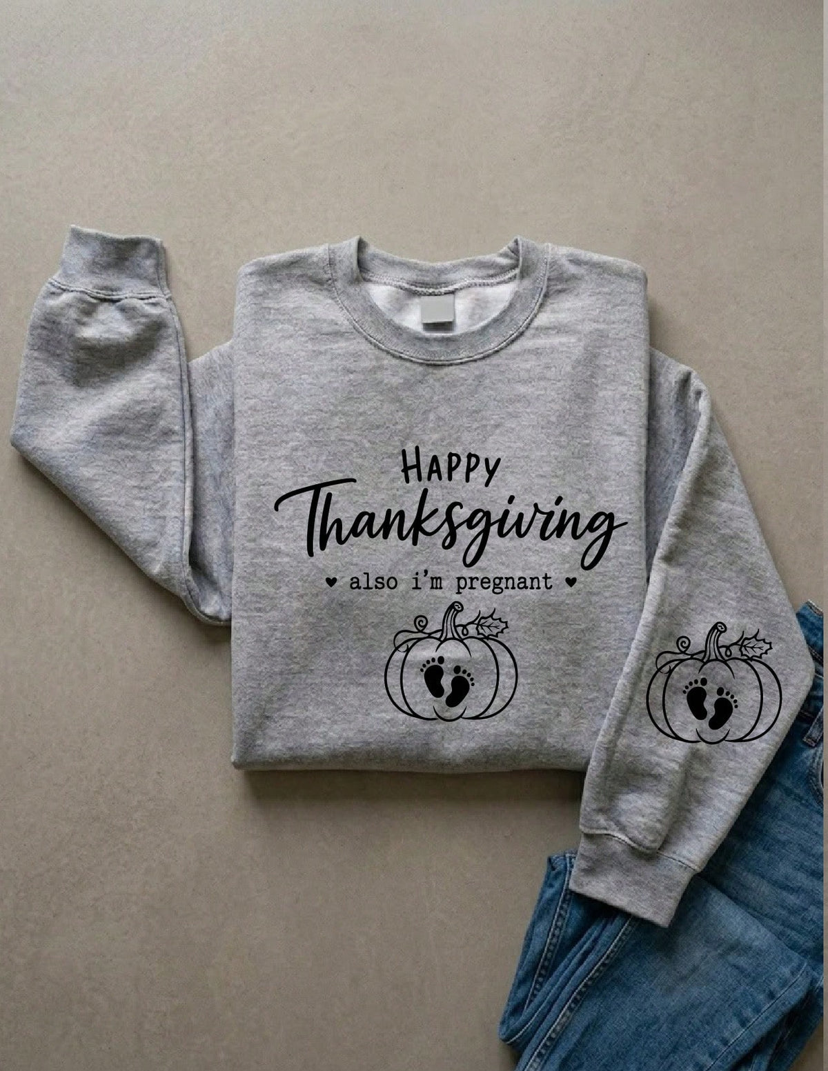 Thanksgiving Pregnancy Reveal Sweatshirt