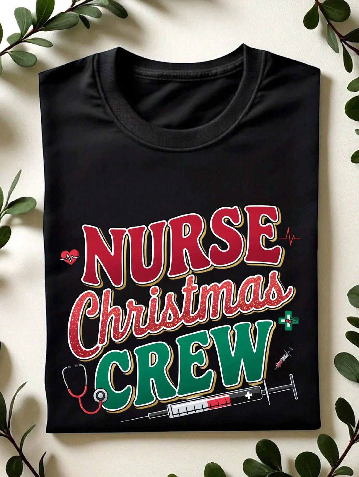 Nurse Chritmas Crew T-Shirt