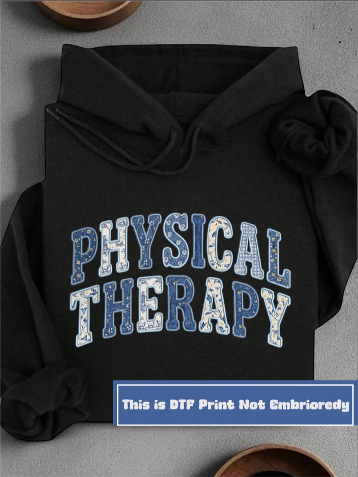 Physical Therapy Faux Patchwork (DTF Graphic Print) Unisex Hoodie