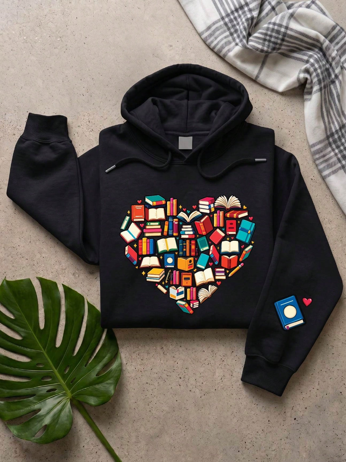 Book Lover Heart Hoodie