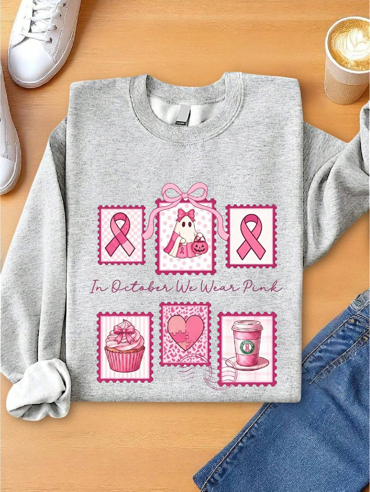 In October We Wear Pink Sweatshirt