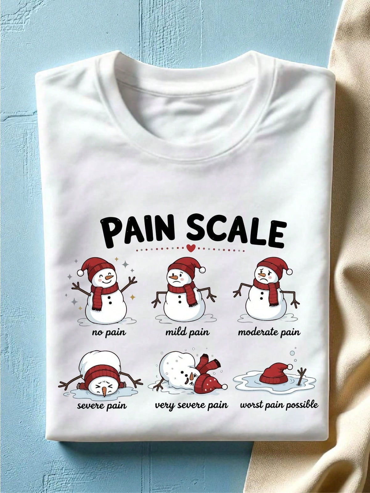 Nurse Pain Scale Snowman T-Shirt