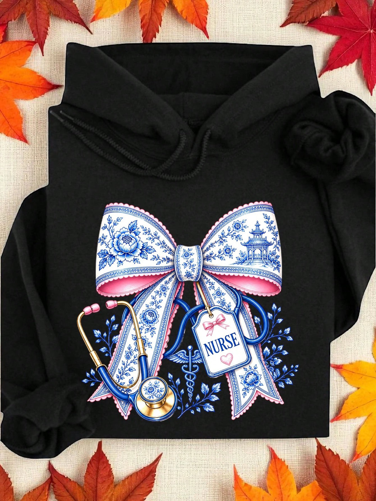 Blue Chinoiserie Hoodie