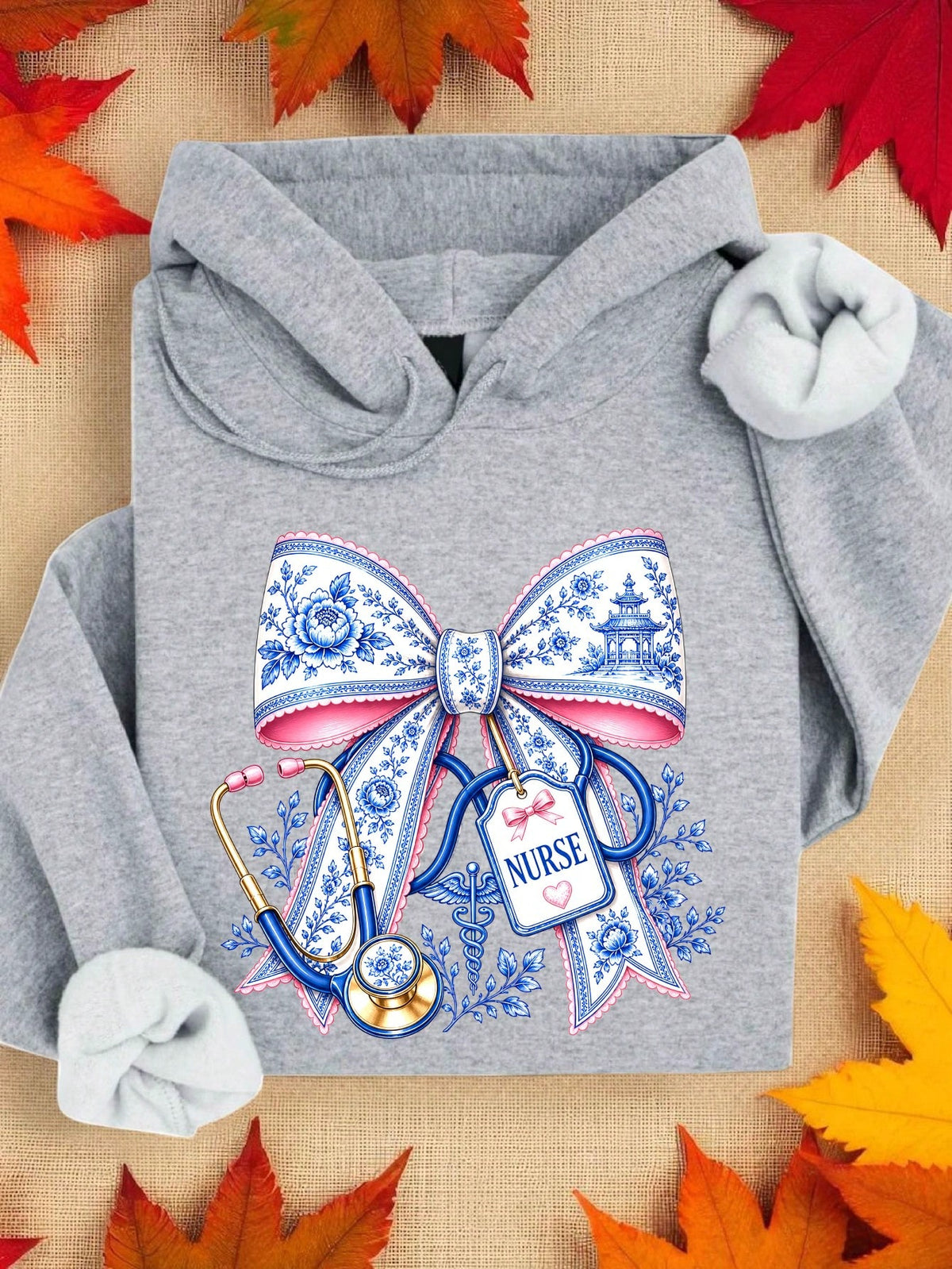 Blue Chinoiserie Hoodie