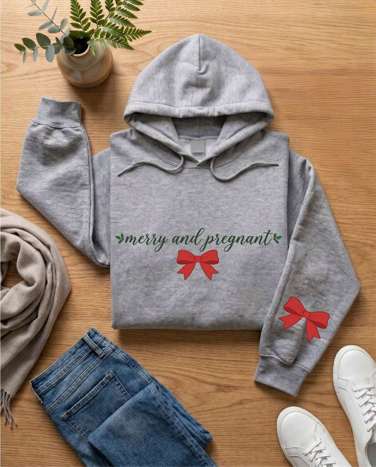 Merry And Pregnant Hoodie