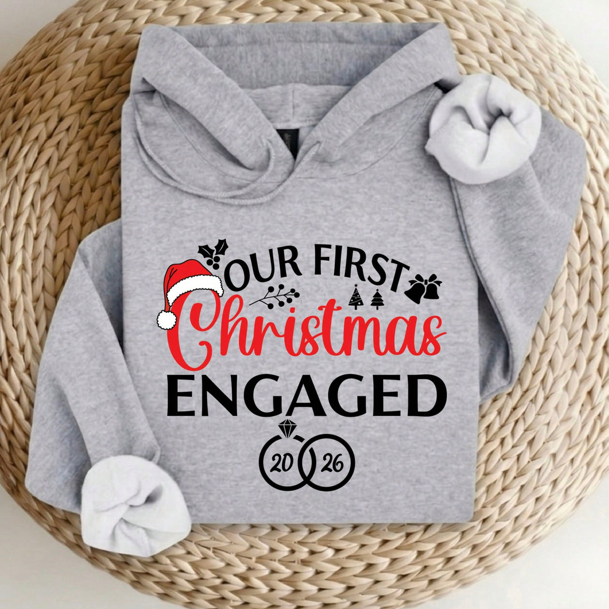 Our First Christmas Engaged Hoodie