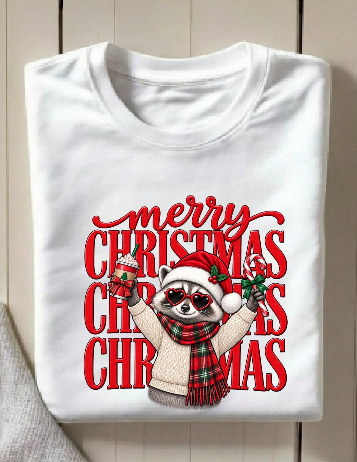 Merry Christmas Raccoon T-Shirt
