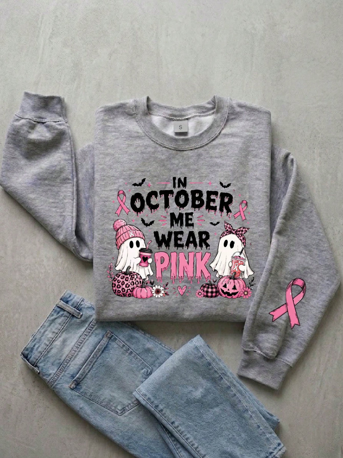 In October We Wear Pink Sweatshirt