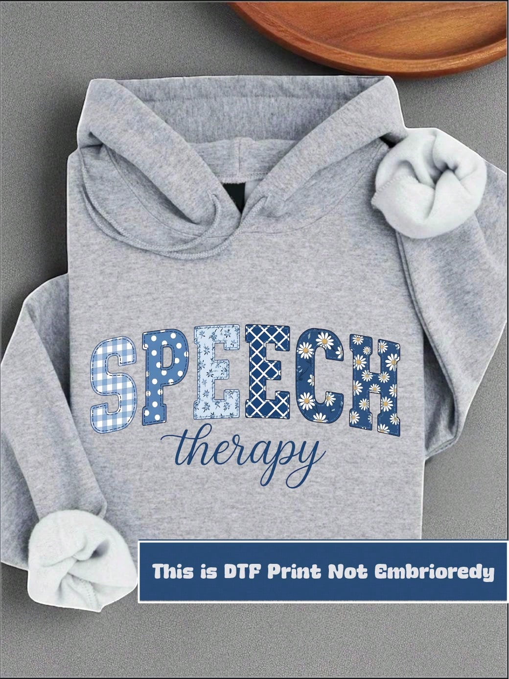 Speech Therapy Faux Patchwork Unisex Hoodie