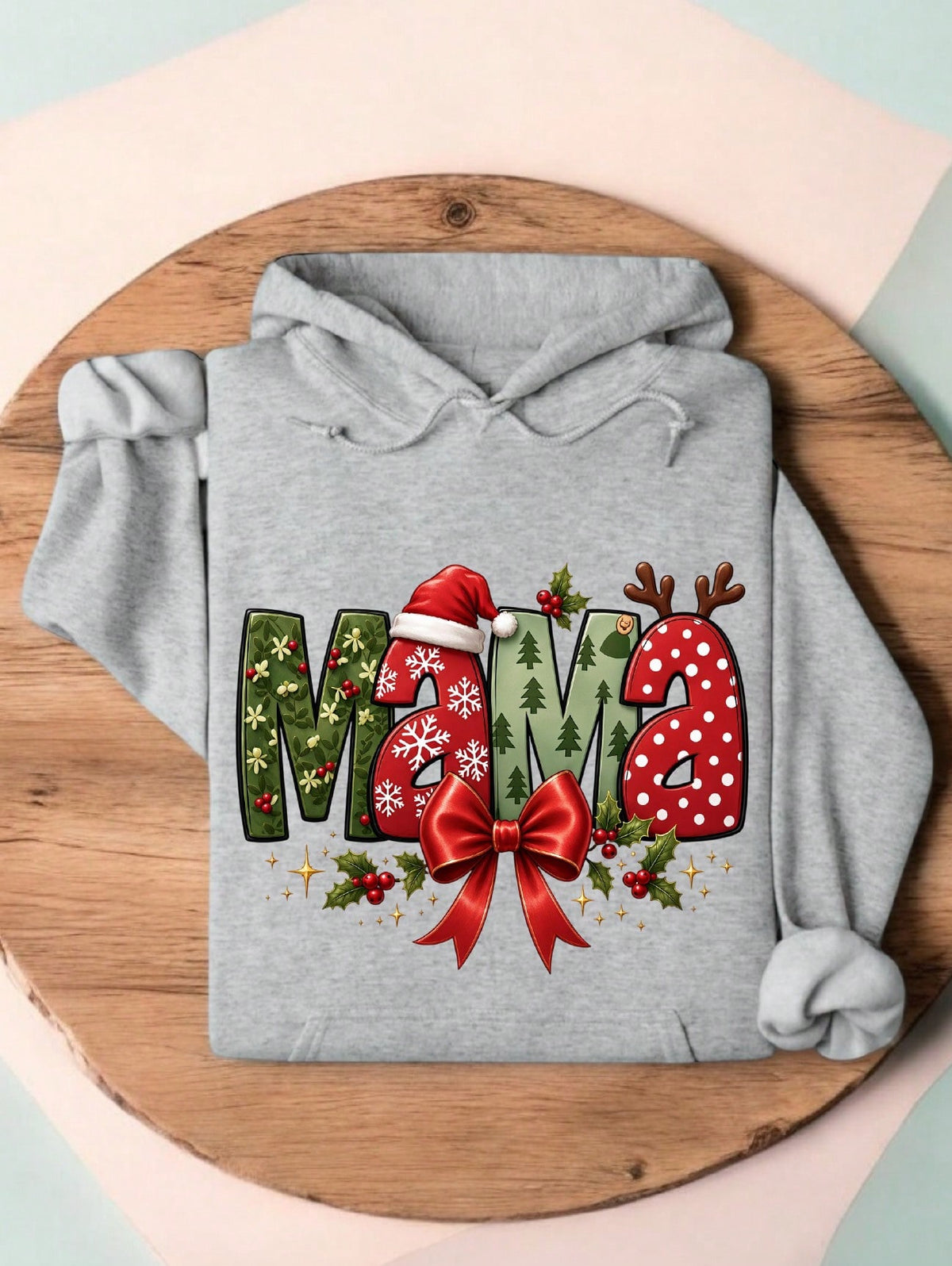 Mama Christmas Coquette Hoodie