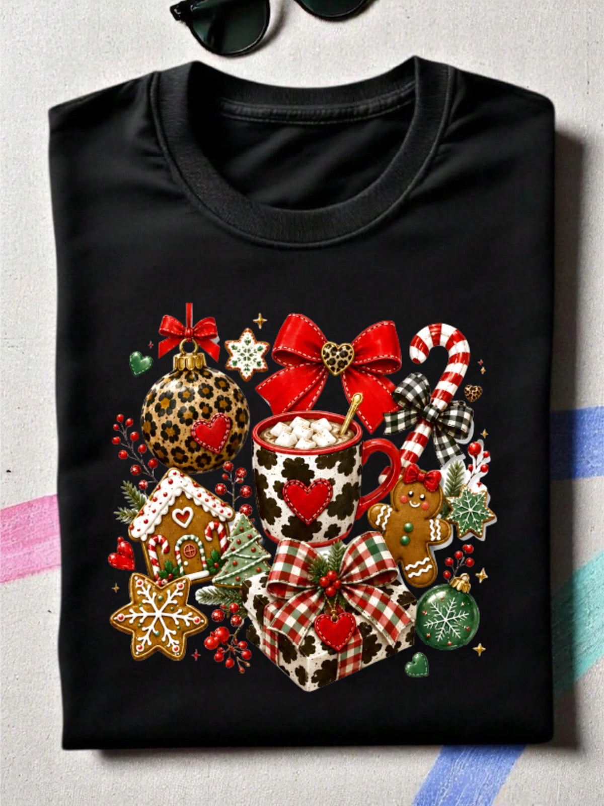 Leopard Ornament Hot Cocoa Gingerbread T-Shirt