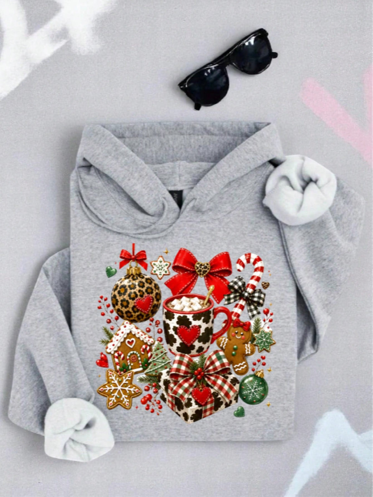 Leopard Ornament Hot Cocoa Gingerbread Hoodie