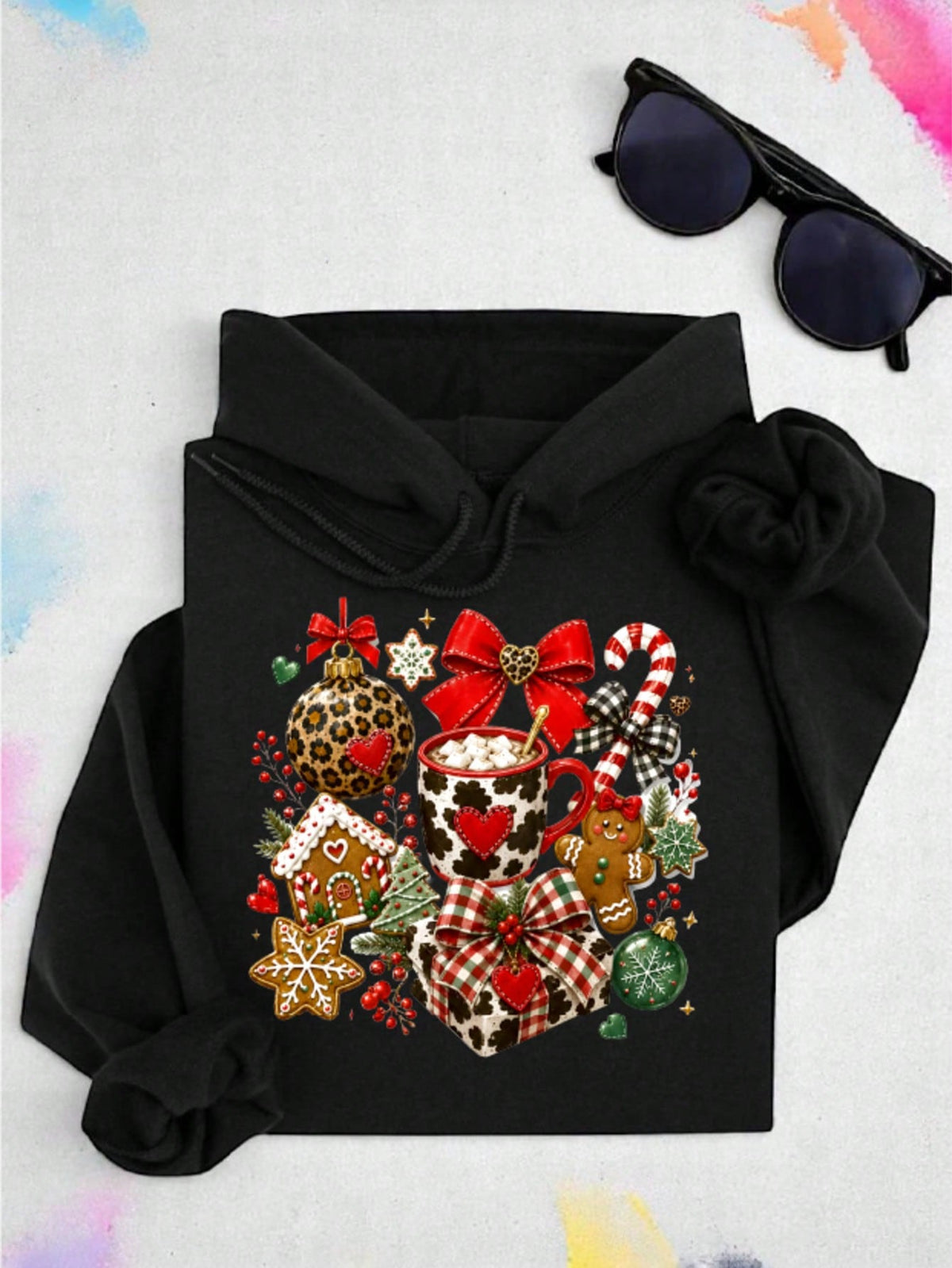 Leopard Ornament Hot Cocoa Gingerbread Hoodie