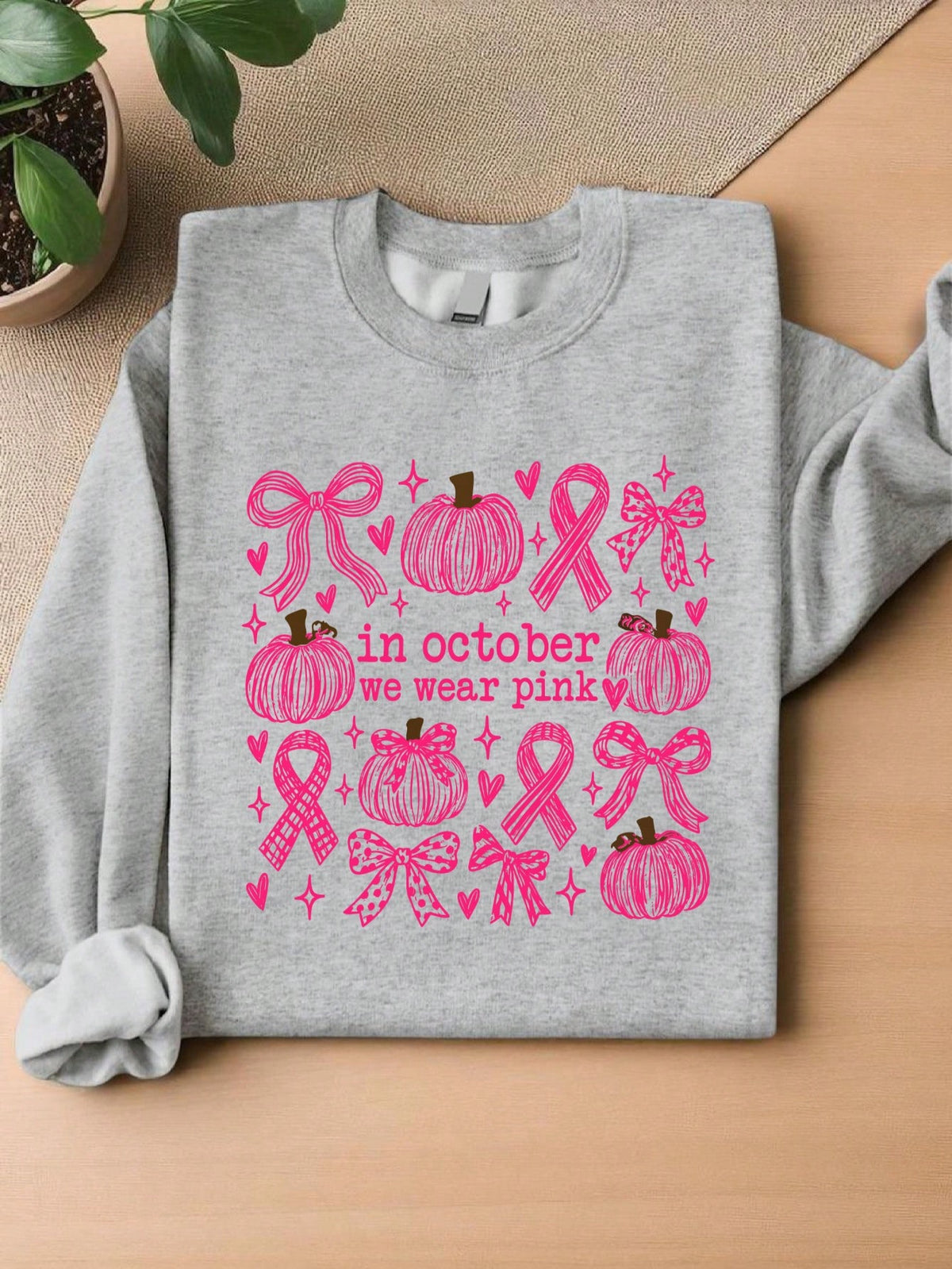 In October We Wear Pink Sweatshirt