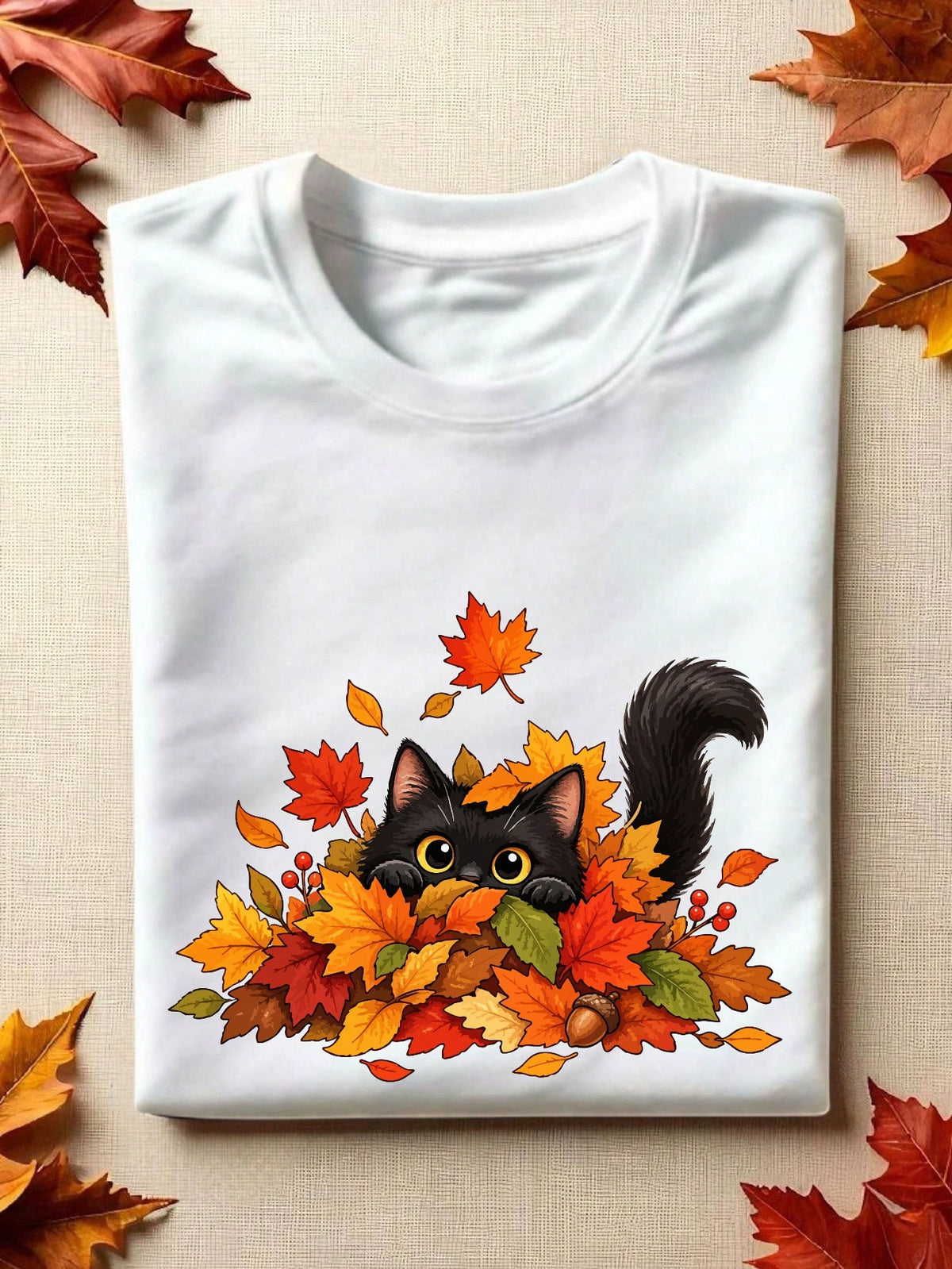 Fall Black Cat T-Shirt