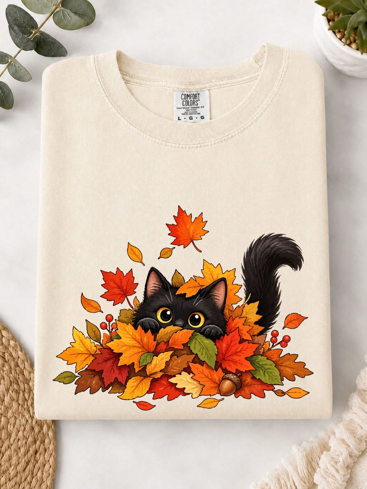 Fall Black Cat T-Shirt